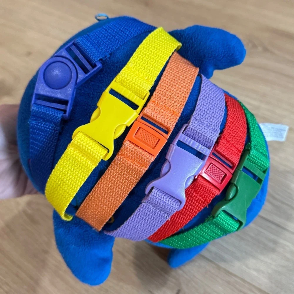 Buckle Toys Blu Whale Sensory Plush Toddler Learning Activity Toy